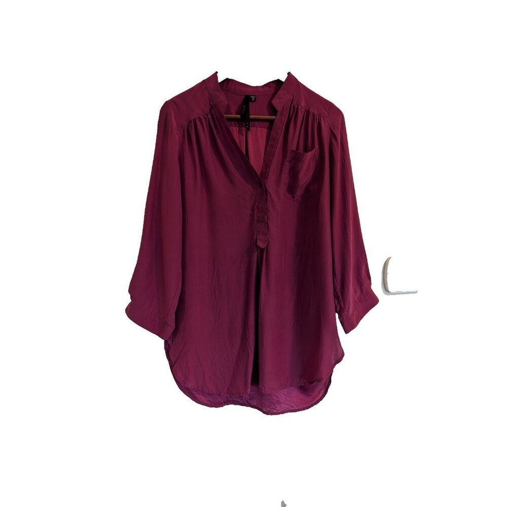 Bellatrix red purple 100% Silk Blouse size M